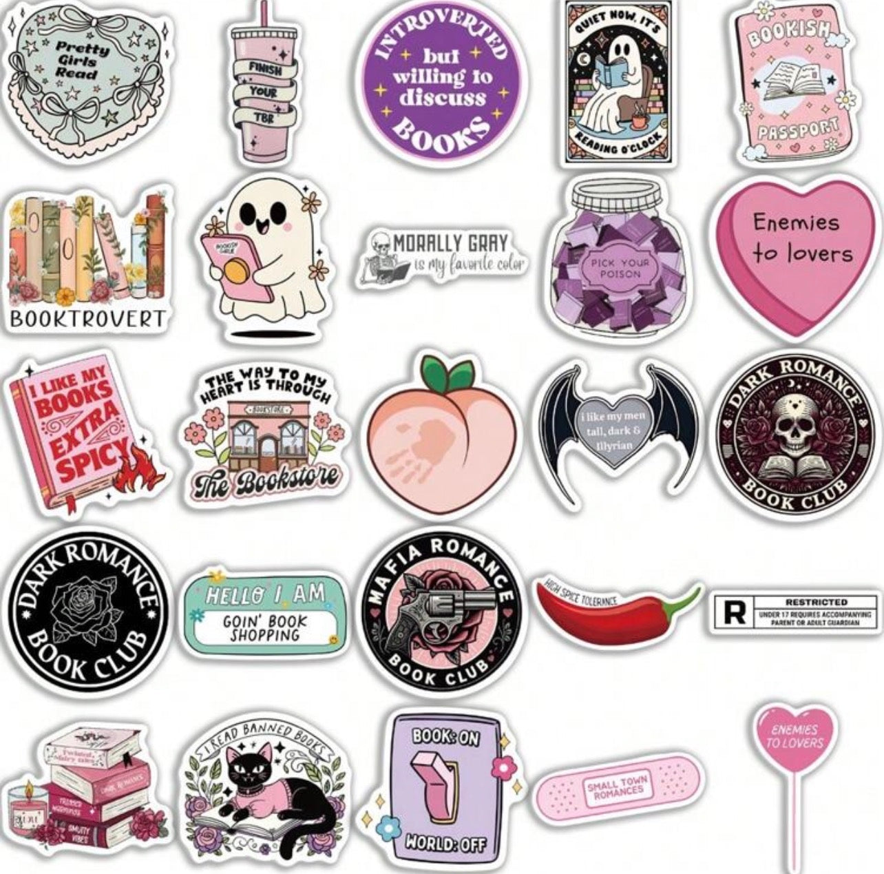 50pcs Vinyl Holographic Spicy Readers Stickers