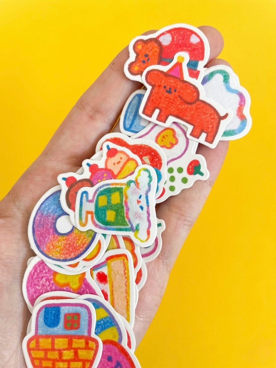 40pcs Waterproof Kawaii Journaling Stickers