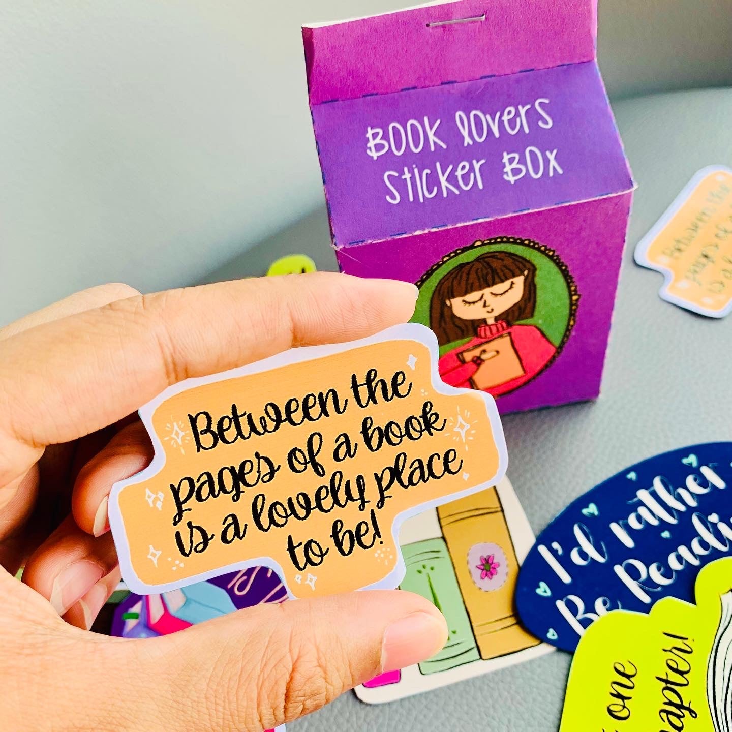 Book Worm Sticker Box