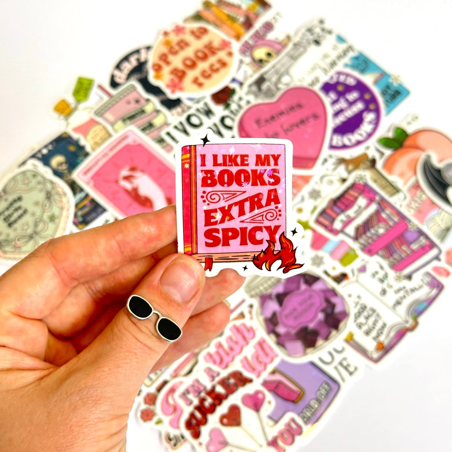 50pcs Vinyl Holographic Spicy Readers Stickers