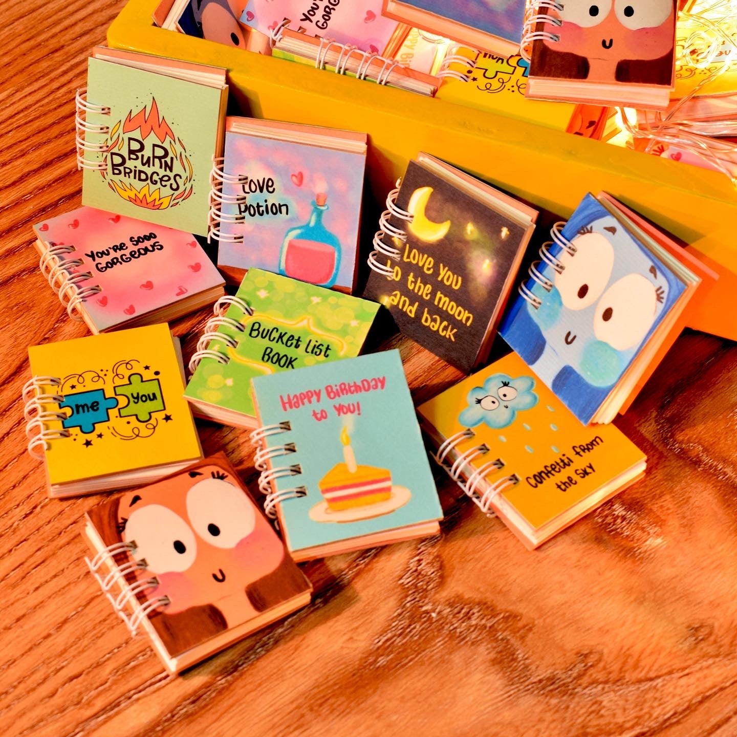 10 miniature notebooks set