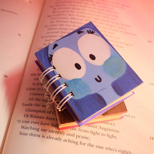 Blue face miniature notebook