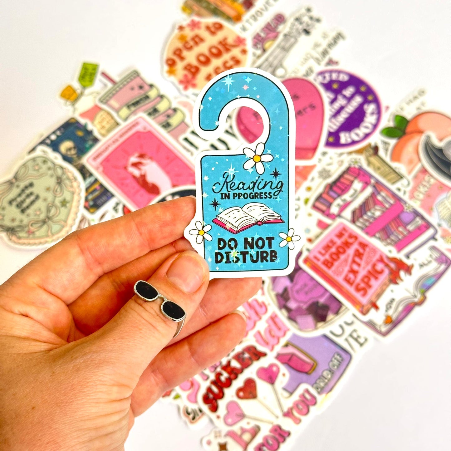 50pcs Vinyl Holographic Spicy Readers Stickers