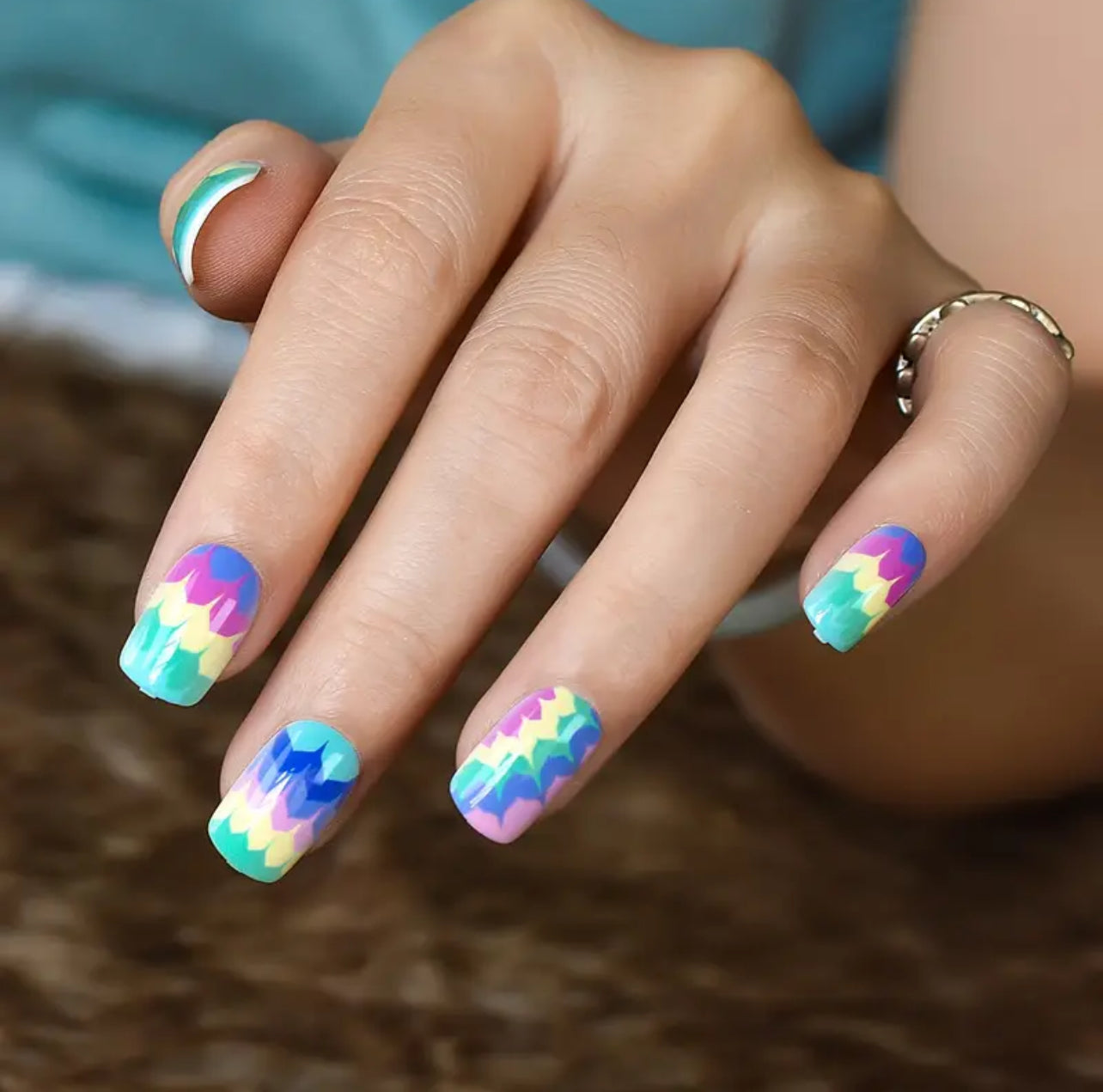 Psychedelic Press on nails