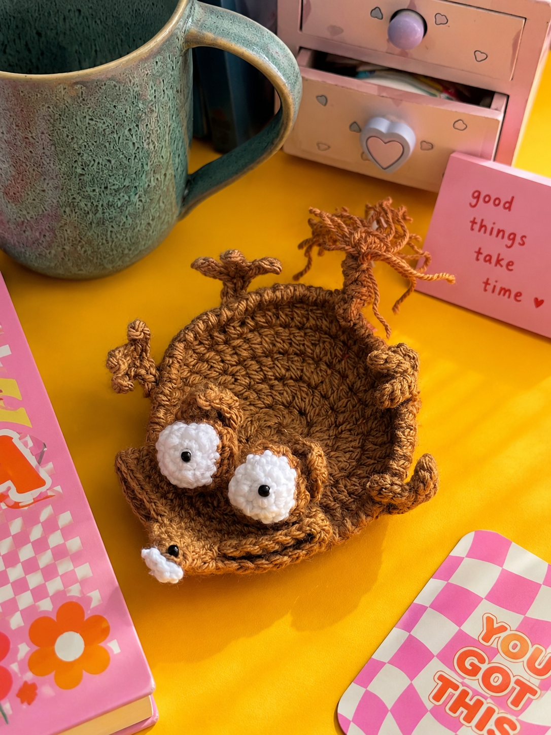 Crochet Squirrel Coaster