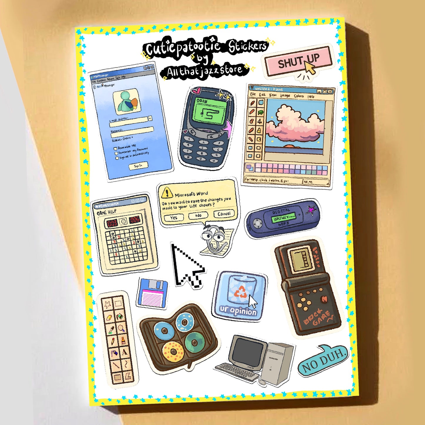 Millennial sticker pack of 15