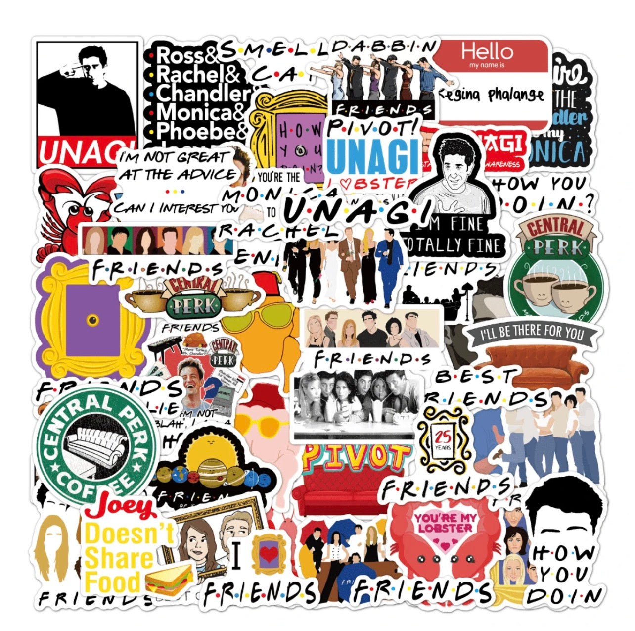 50pcs Vinyl FRIENDS Stickers