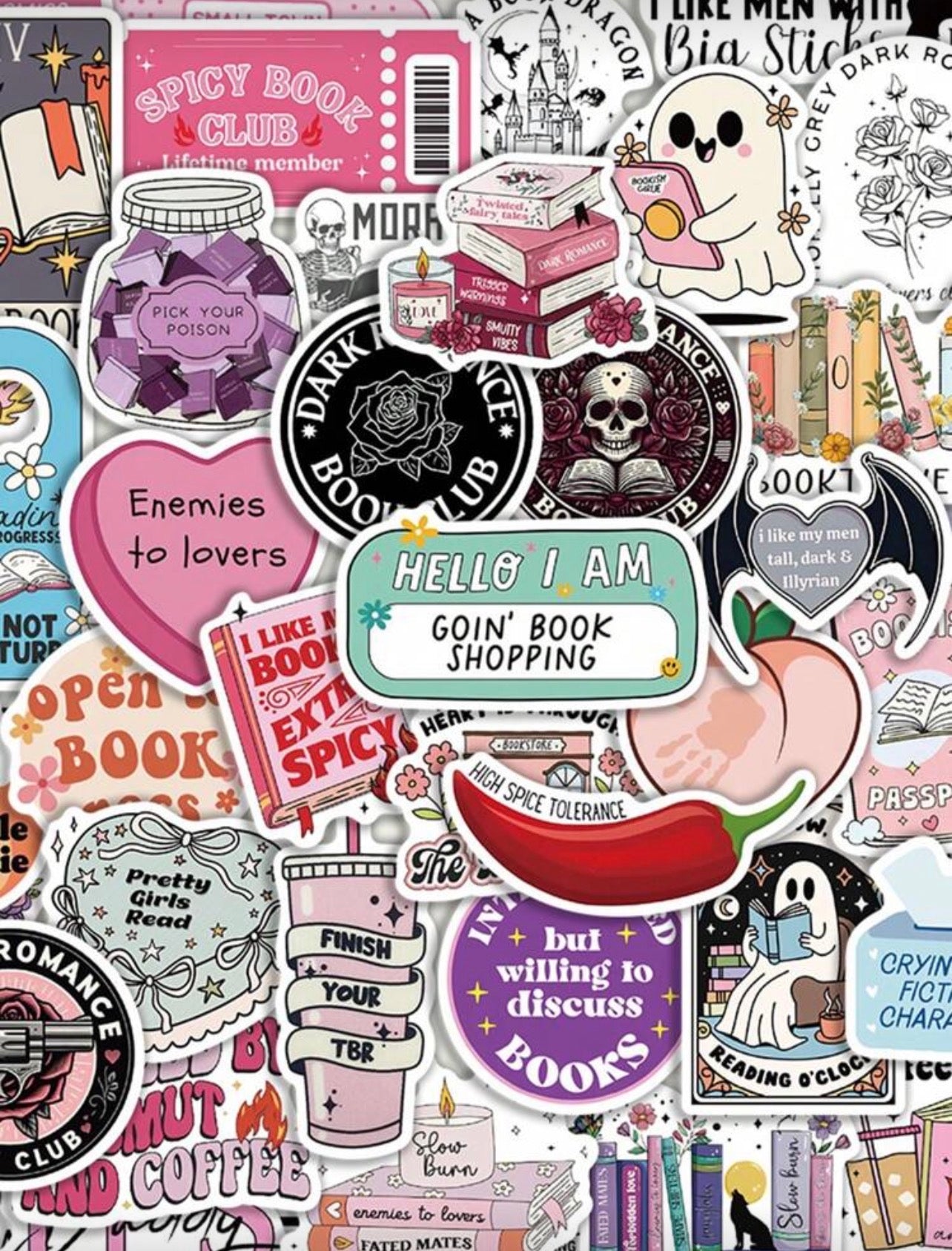 50pcs Vinyl Holographic Spicy Readers Stickers