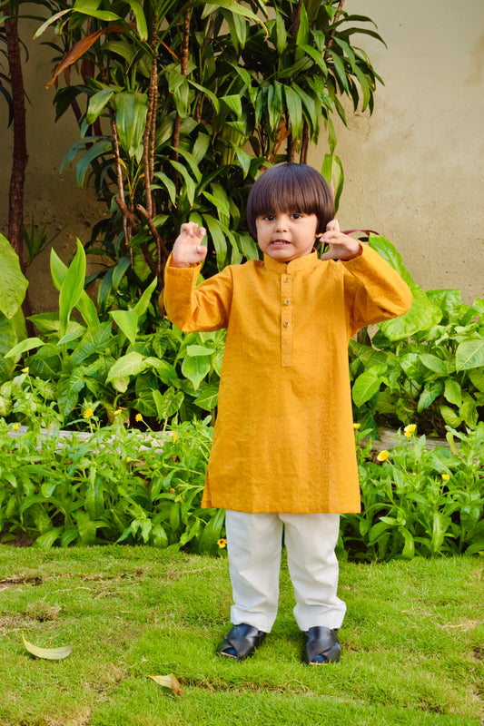 Mustard Kurta Trouser Set