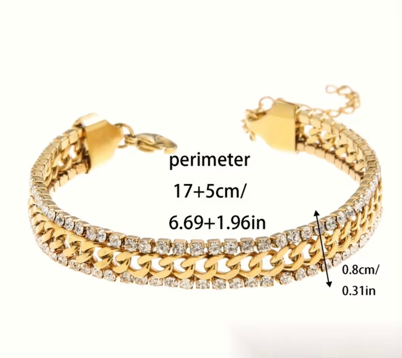 Sparkling linked chain bracelet