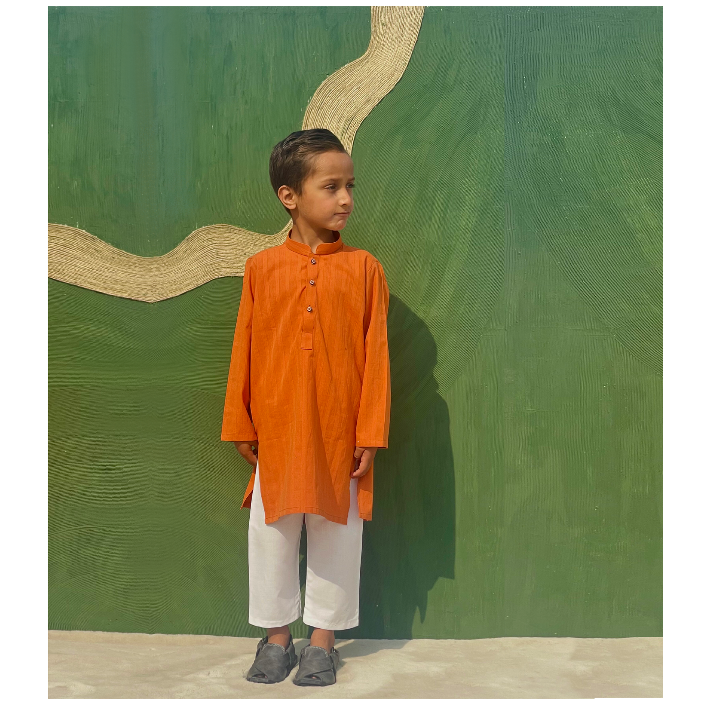 Apricot Kurta Trouser Set