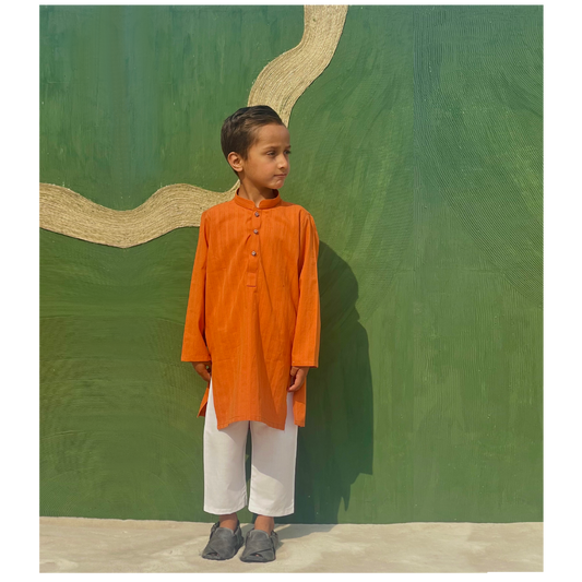 Apricot Kurta Trouser Set