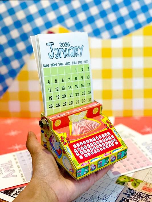Sardines Typewriter Calendar 2026