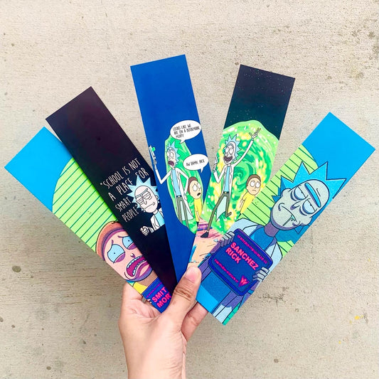 Rick and morty bookmark set of 5