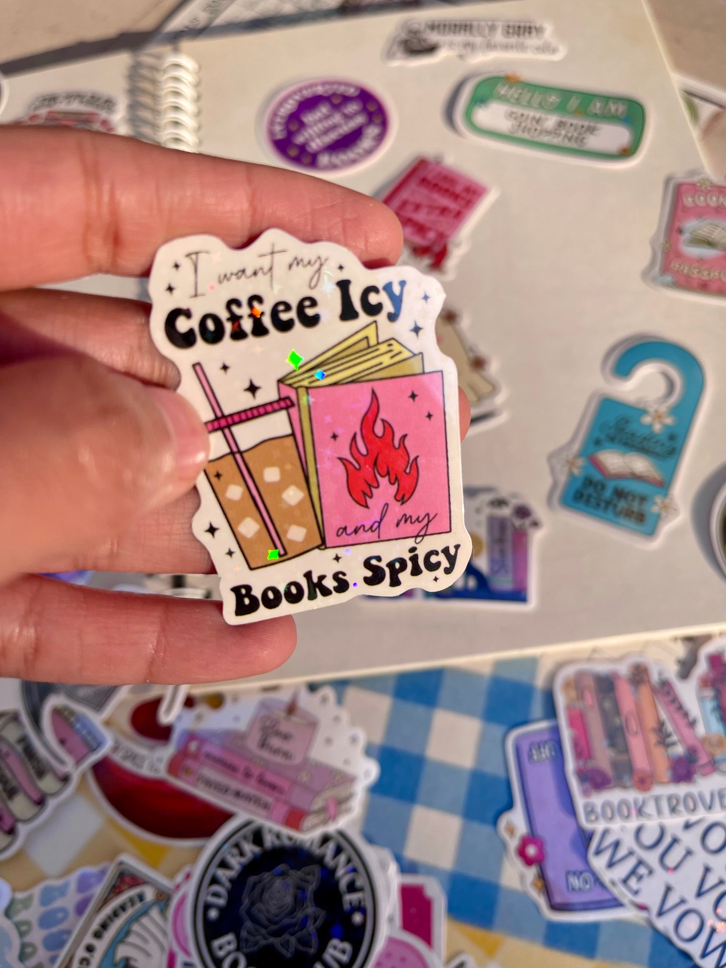 50pcs Vinyl Holographic Spicy Readers Stickers