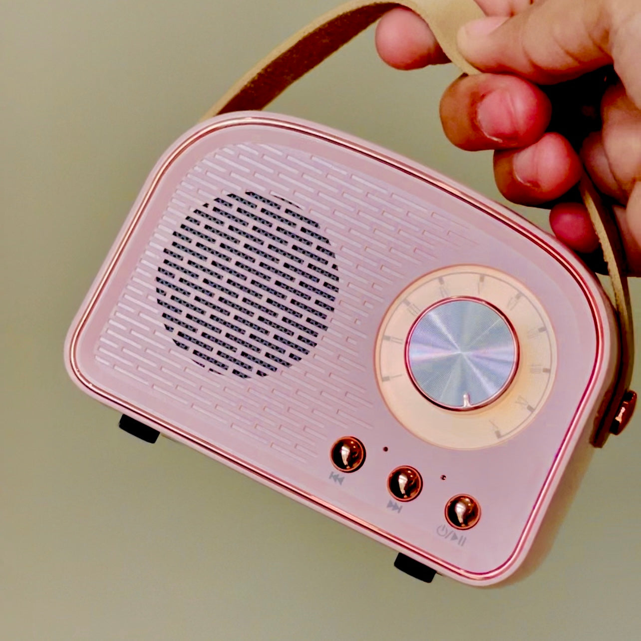 Retro Pink green bt speaker