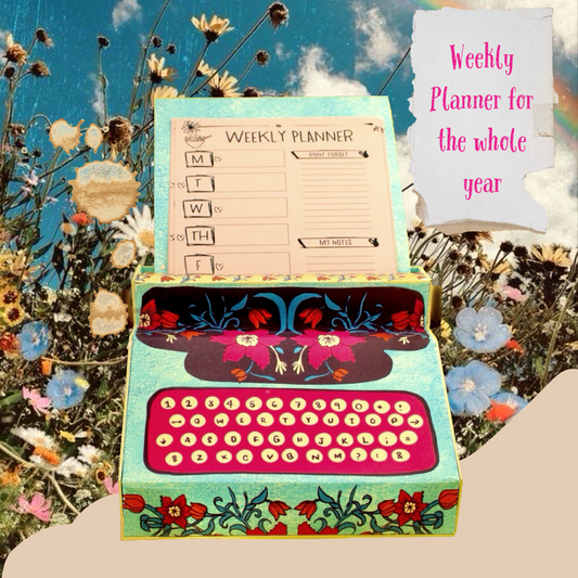 Weekly Planner with Typewriter stand