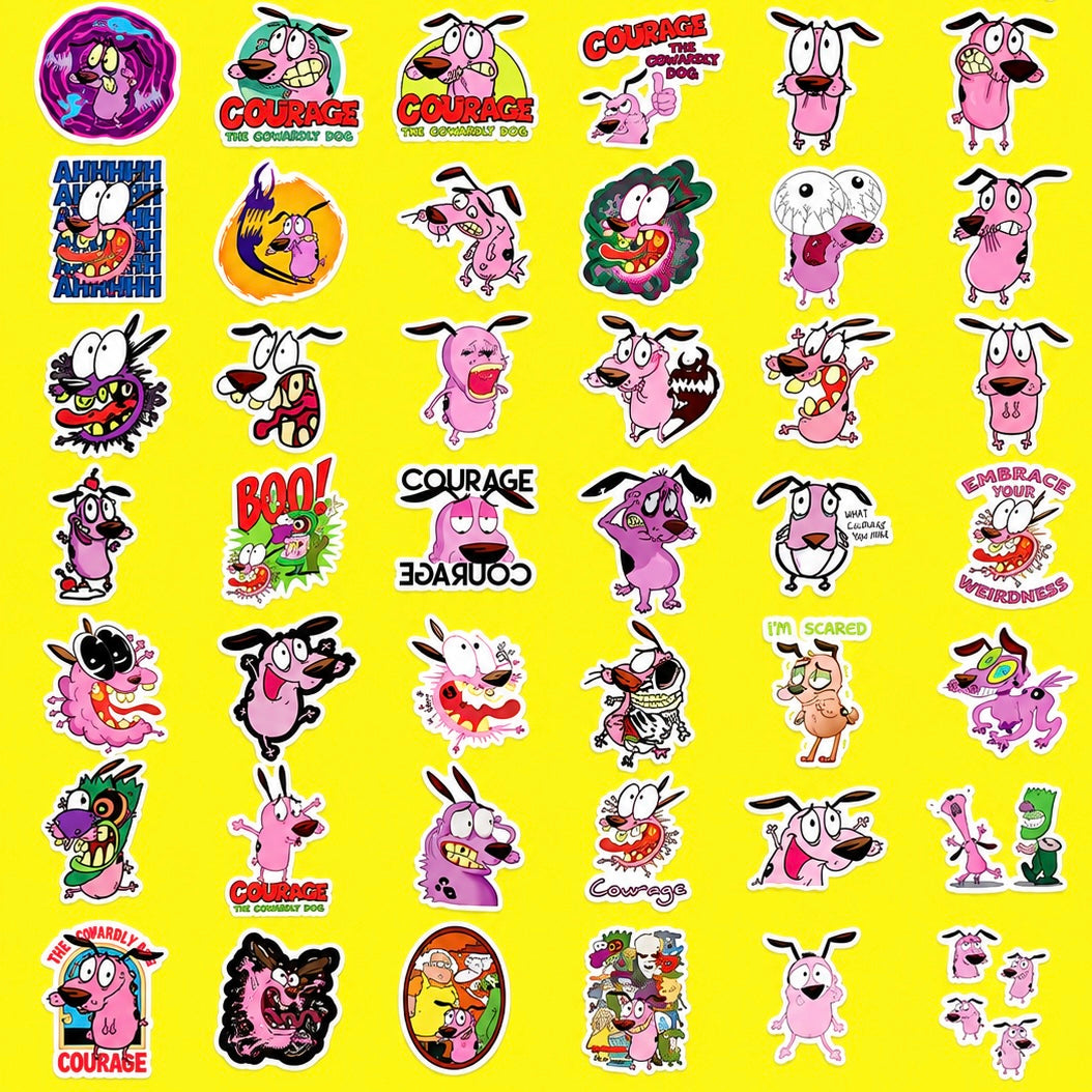 50pcs Waterproof Courage the Cowardly Dog Stickers