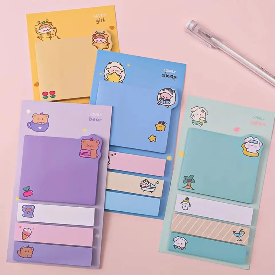 Cute animal sticky note set