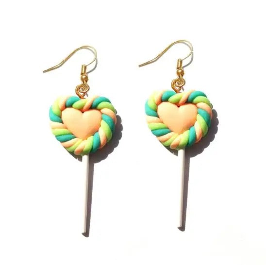 Wonka Heart Candy Earrings