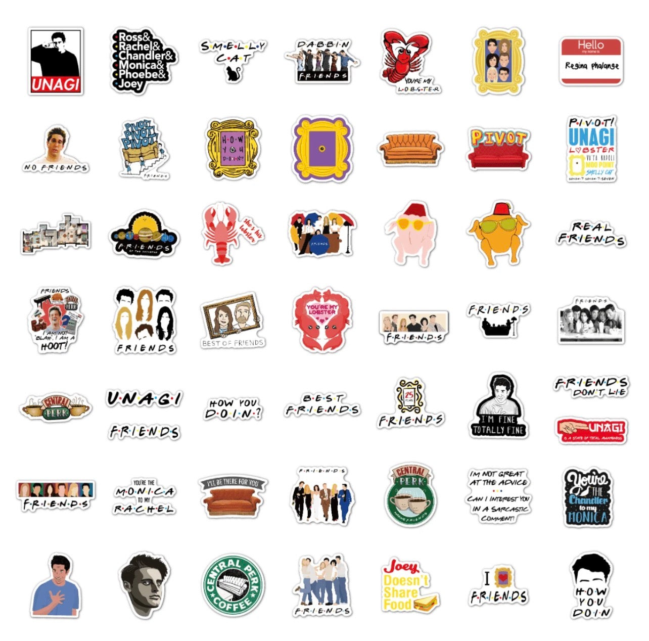 50pcs Vinyl FRIENDS Stickers