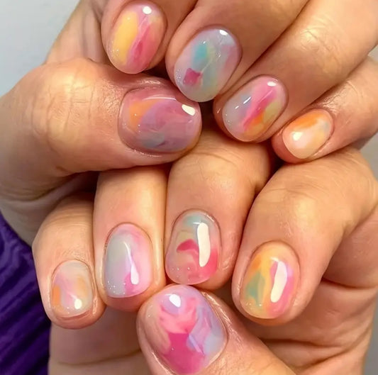 Rainbow ombre Press on nails