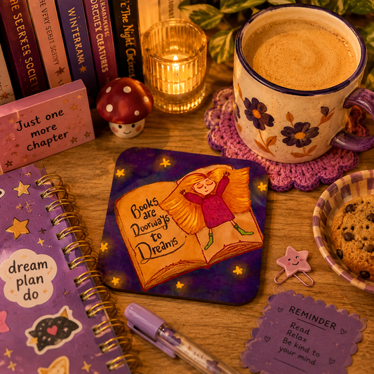 Dreamy Books Coaster