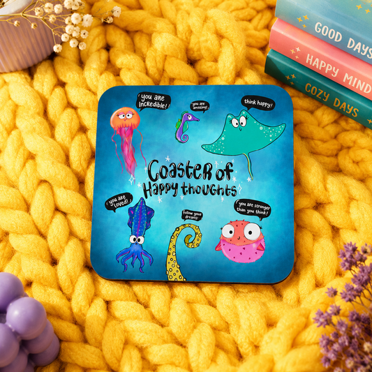 Happy thoughts Tea Coaster