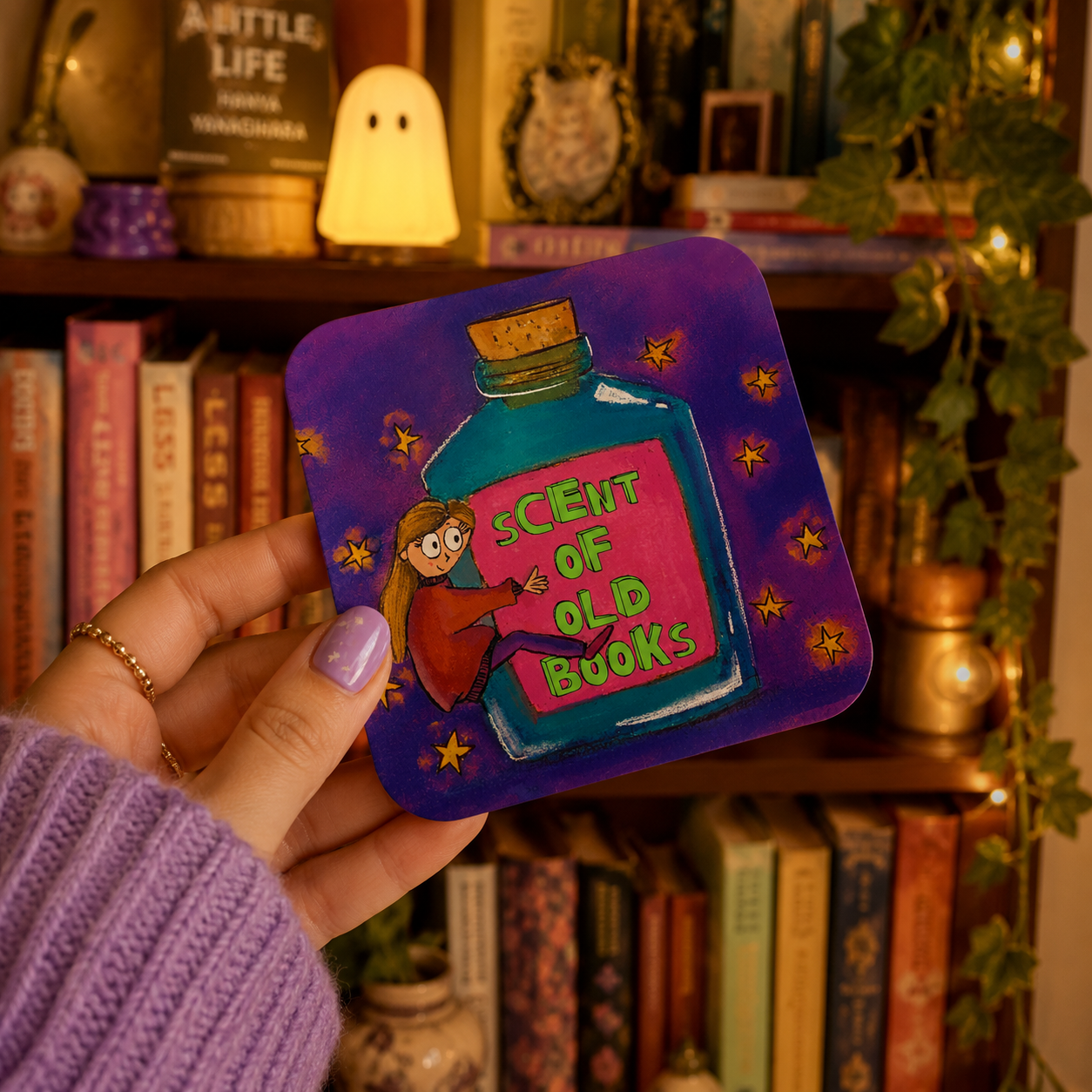 Scent of old book Tea Coaster