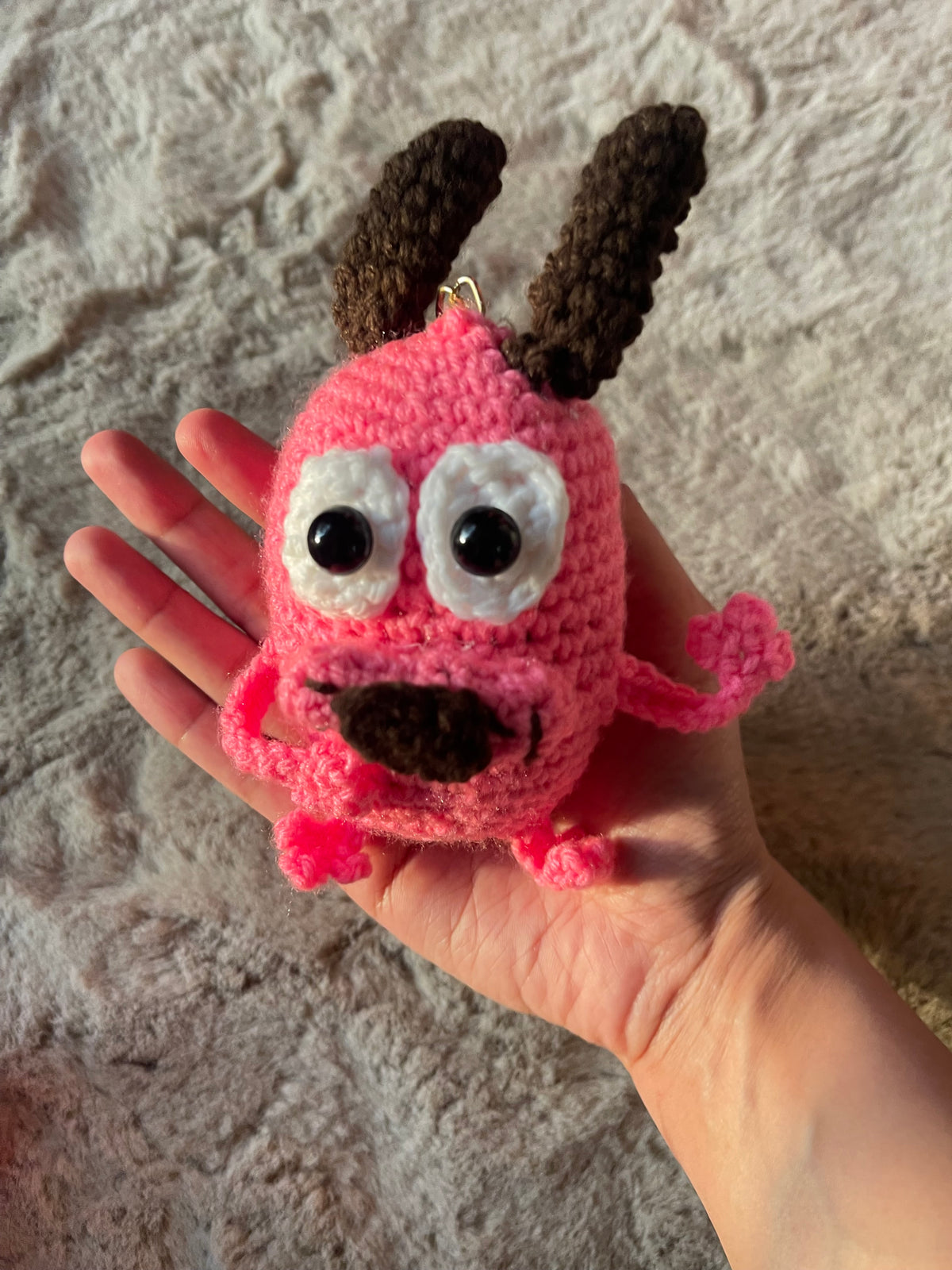 Courage crochet keychain