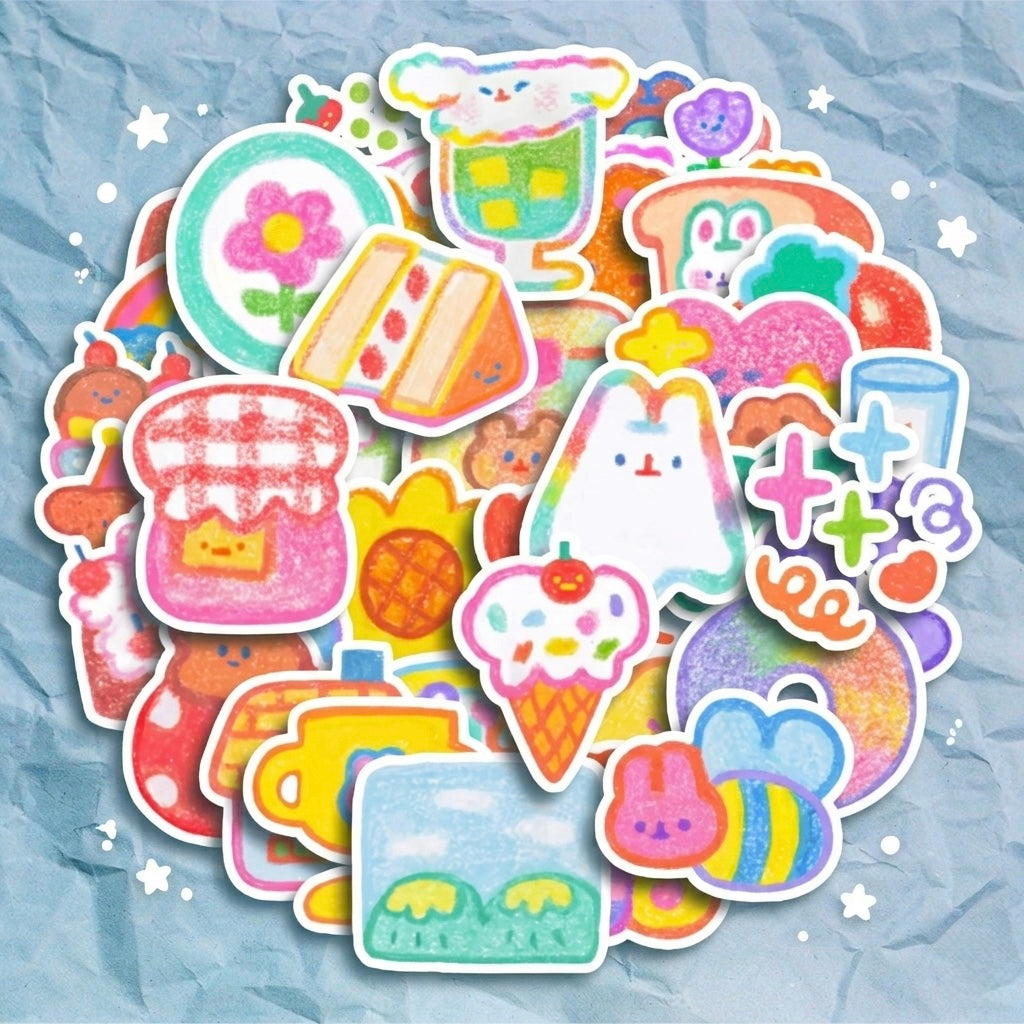 40pcs Waterproof Kawaii Journaling Stickers