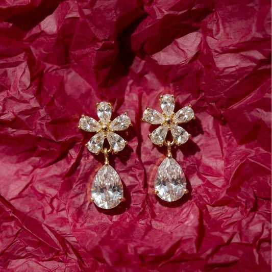 Floral crystal earrings