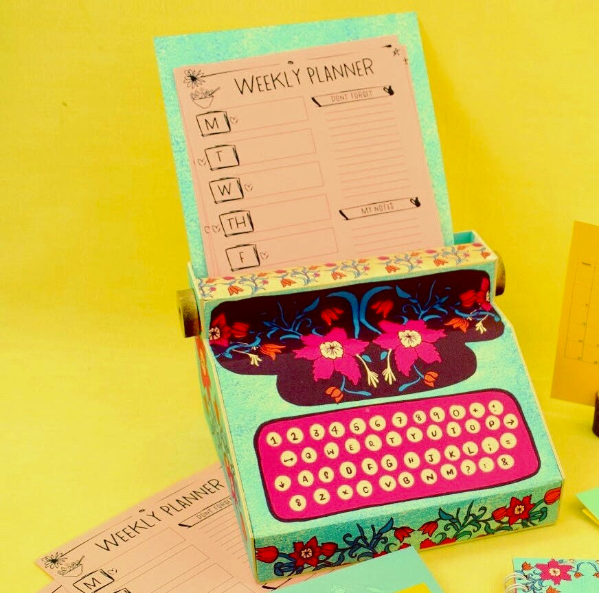 Weekly Planner with Typewriter stand