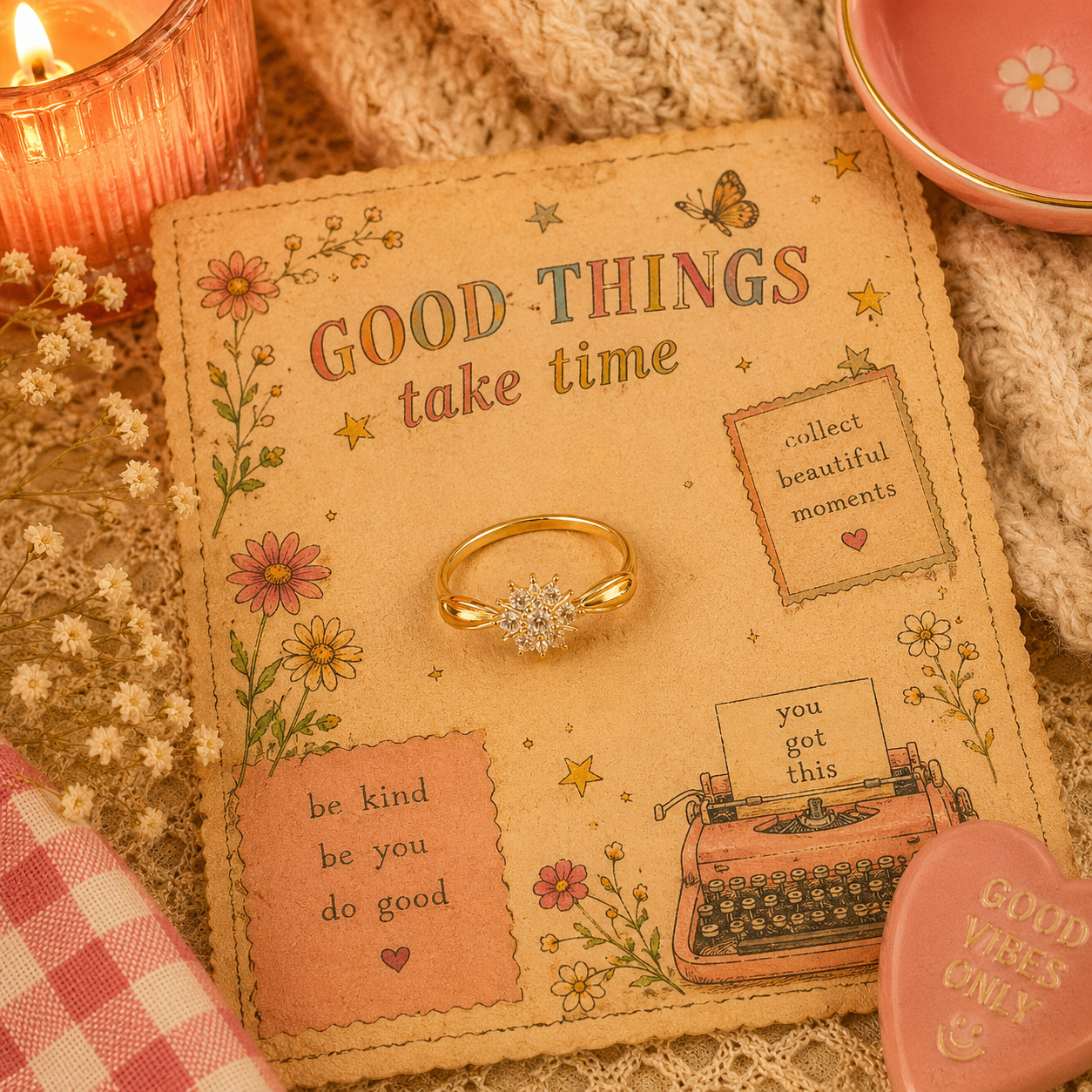 Golden flake ring