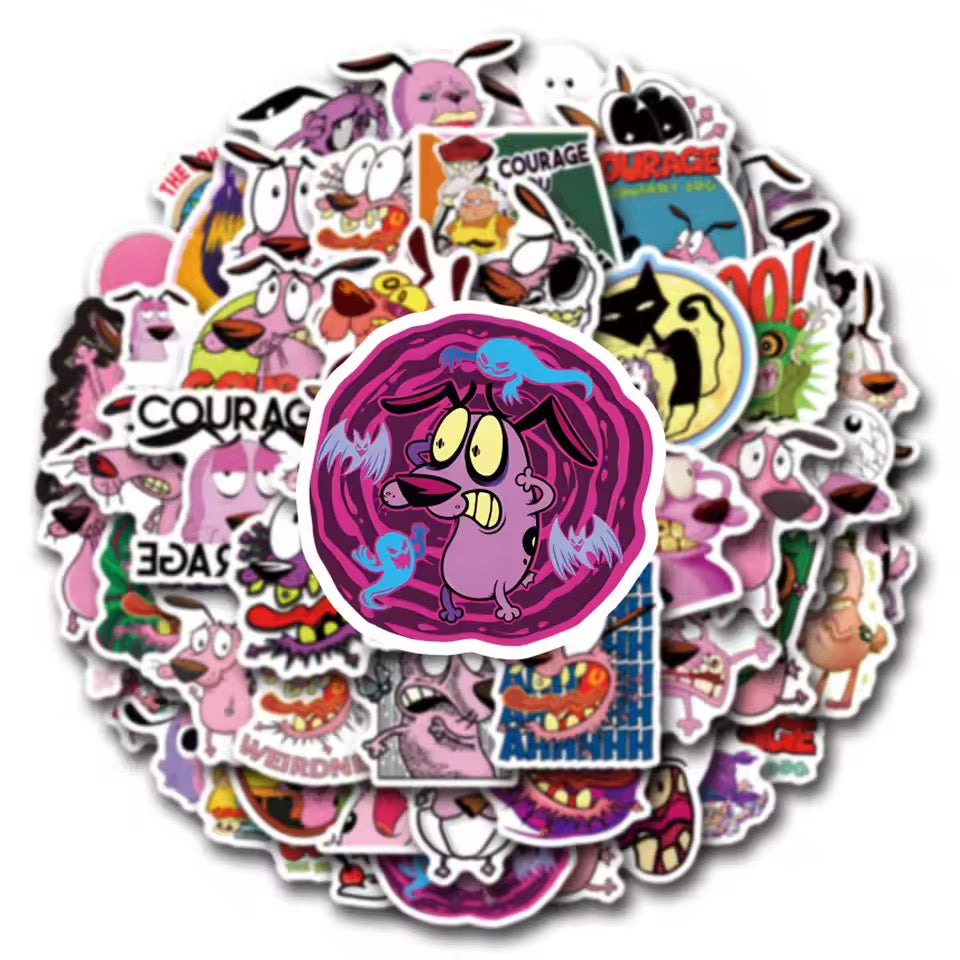 50pcs Waterproof Courage the Cowardly Dog Stickers