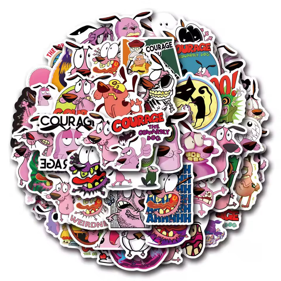 50pcs Waterproof Courage the Cowardly Dog Stickers