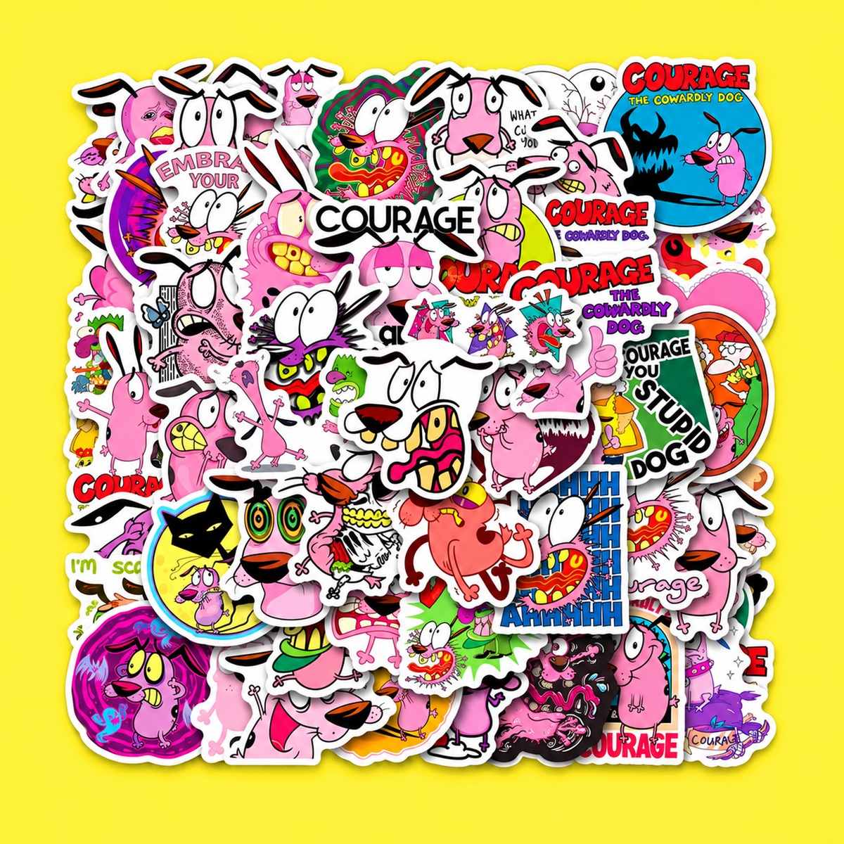 50pcs Waterproof Courage the Cowardly Dog Stickers