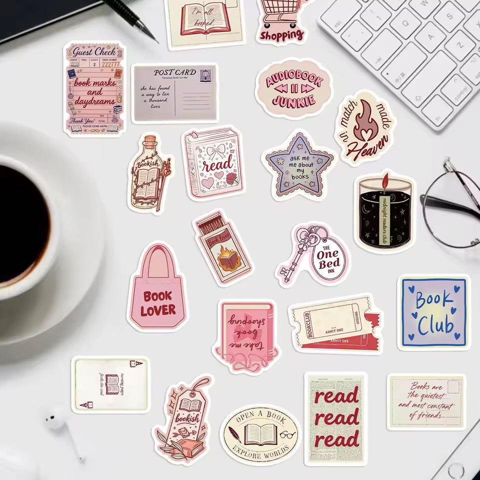 50pcs Waterproof Bookish Love Stickers
