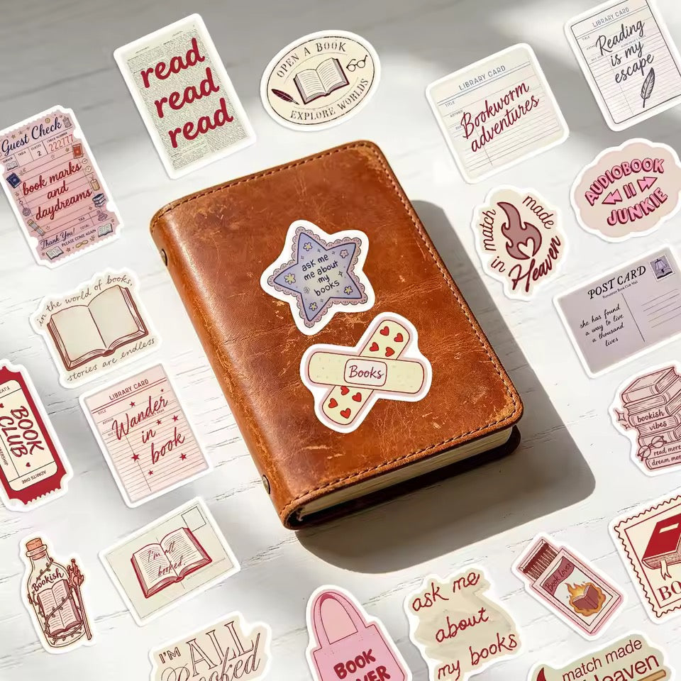 50pcs Waterproof Bookish Love Stickers