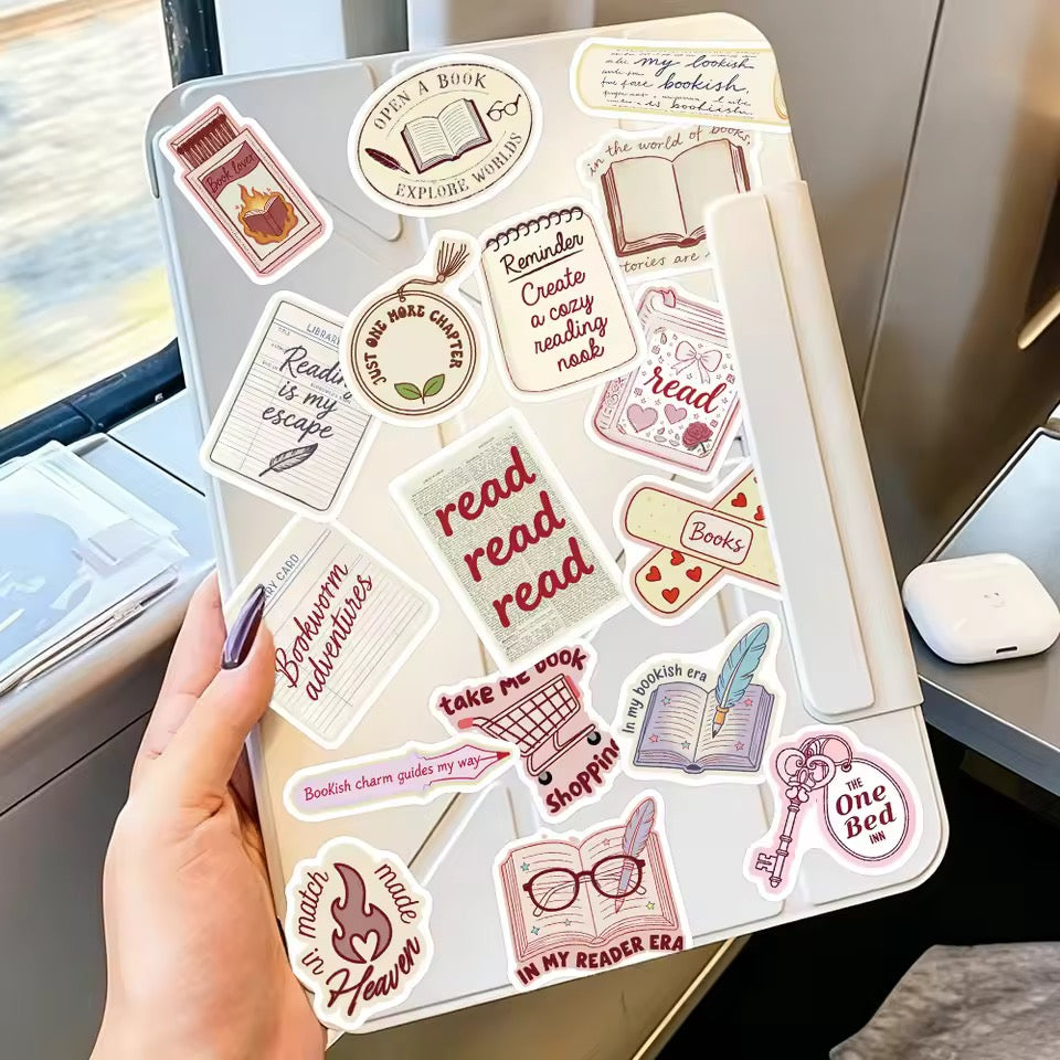 50pcs Waterproof Bookish Love Stickers