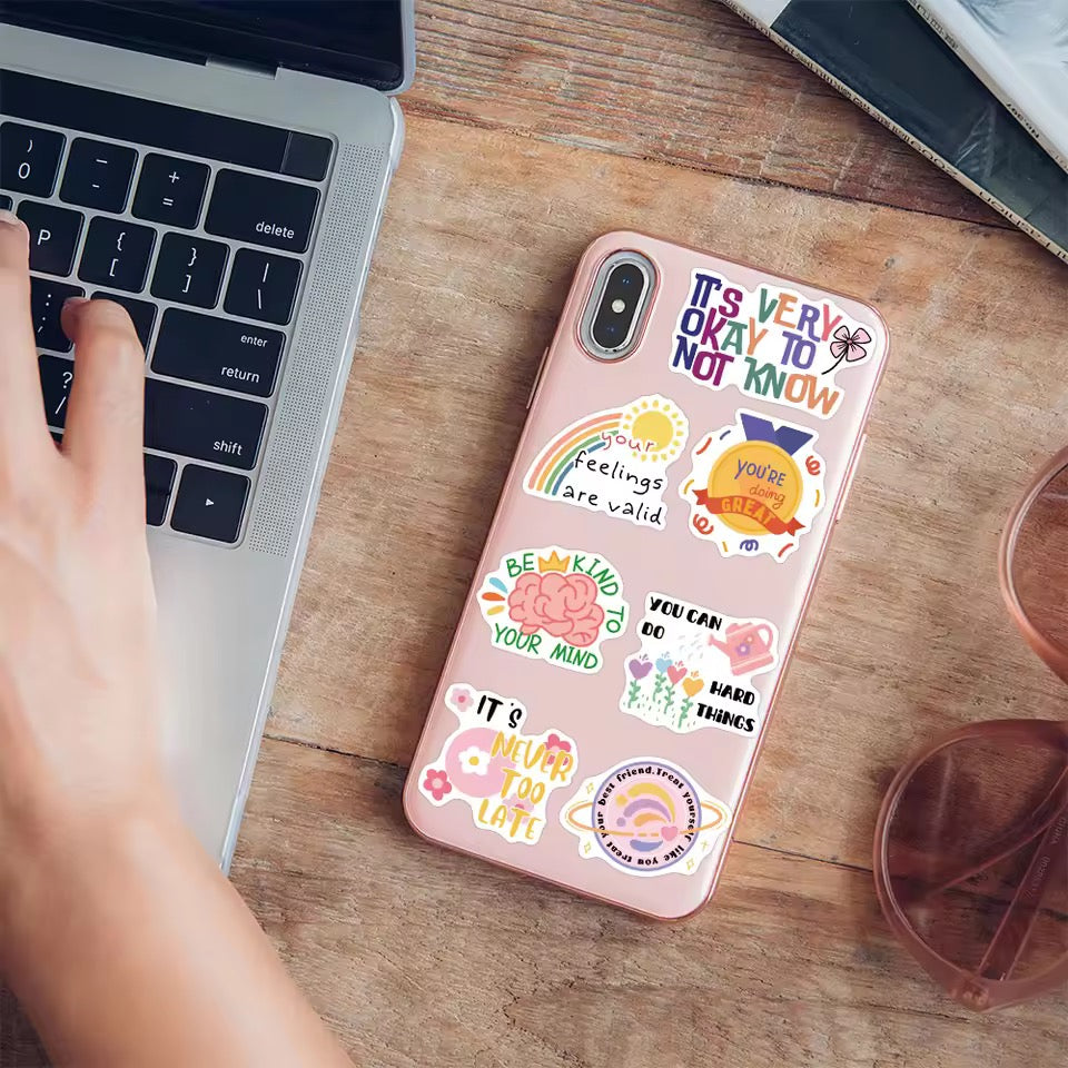 50pcs Waterproof Mental Health Stickers