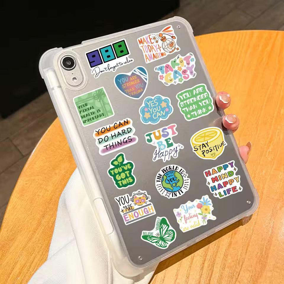 50pcs Waterproof Mental Health Stickers