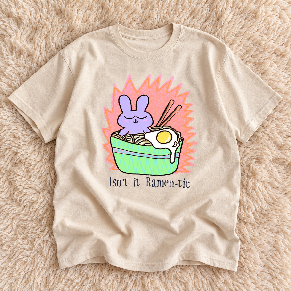 Isn’t It Ramen-tic Graphic T-Shirt – Cute Ramen Bunny Tee