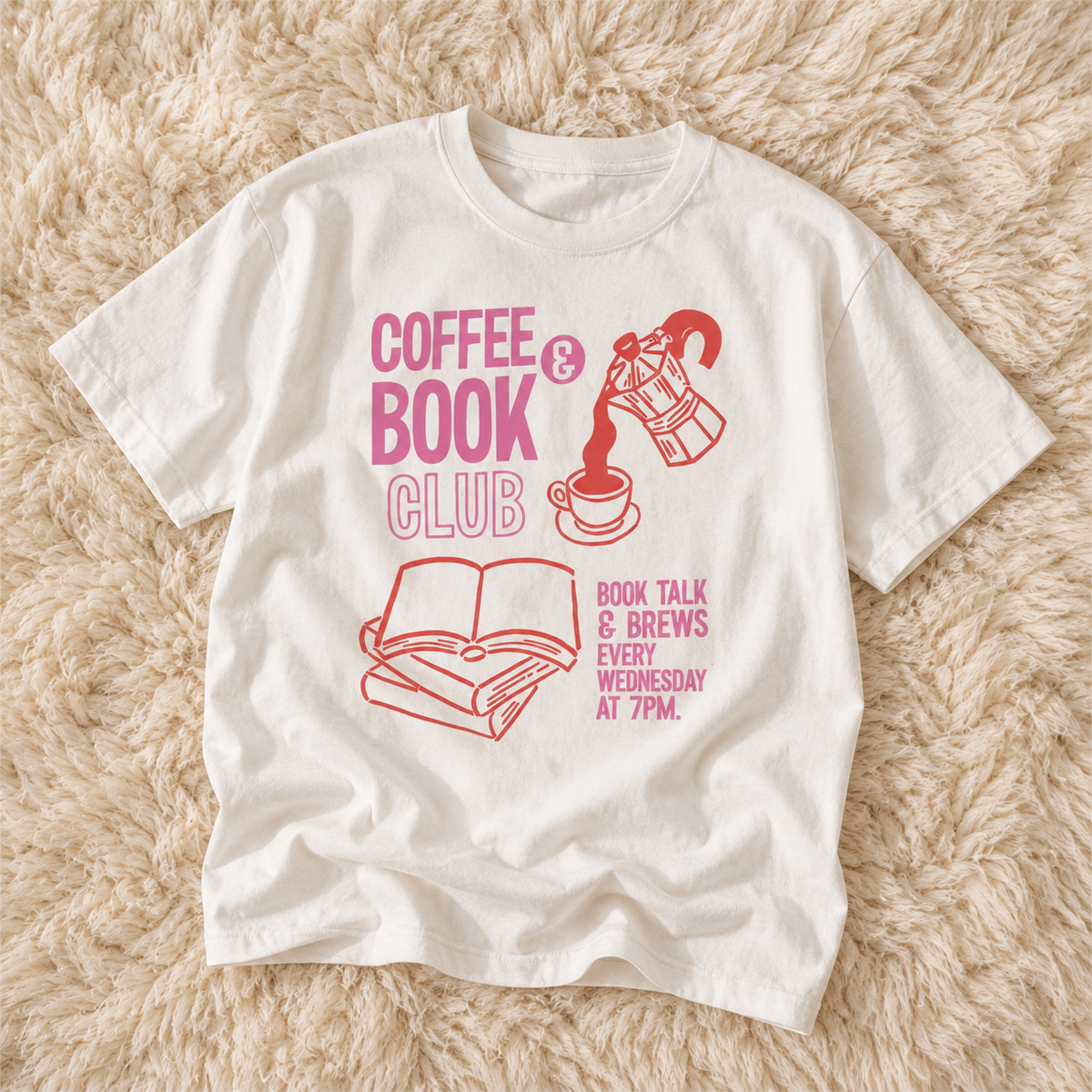 Coffee & Book Club Graphic T-Shirt