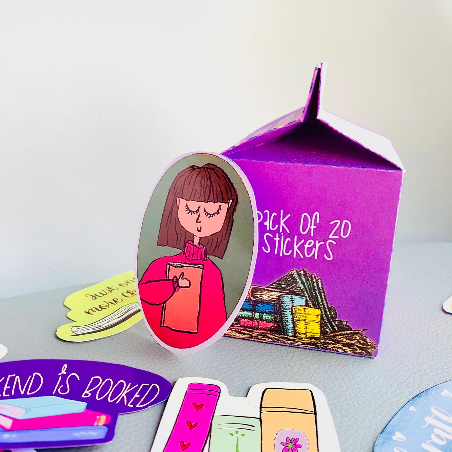 Book Worm Sticker Box