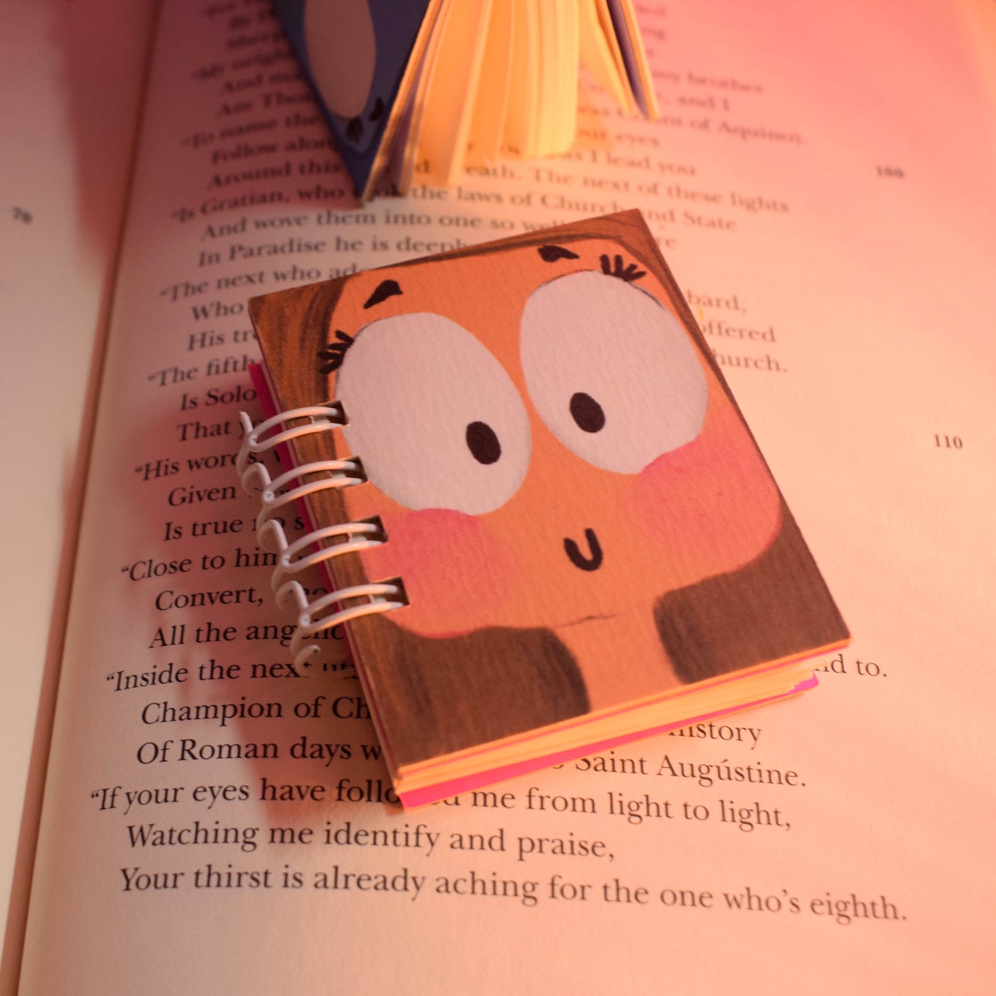 Pink face miniature notebook