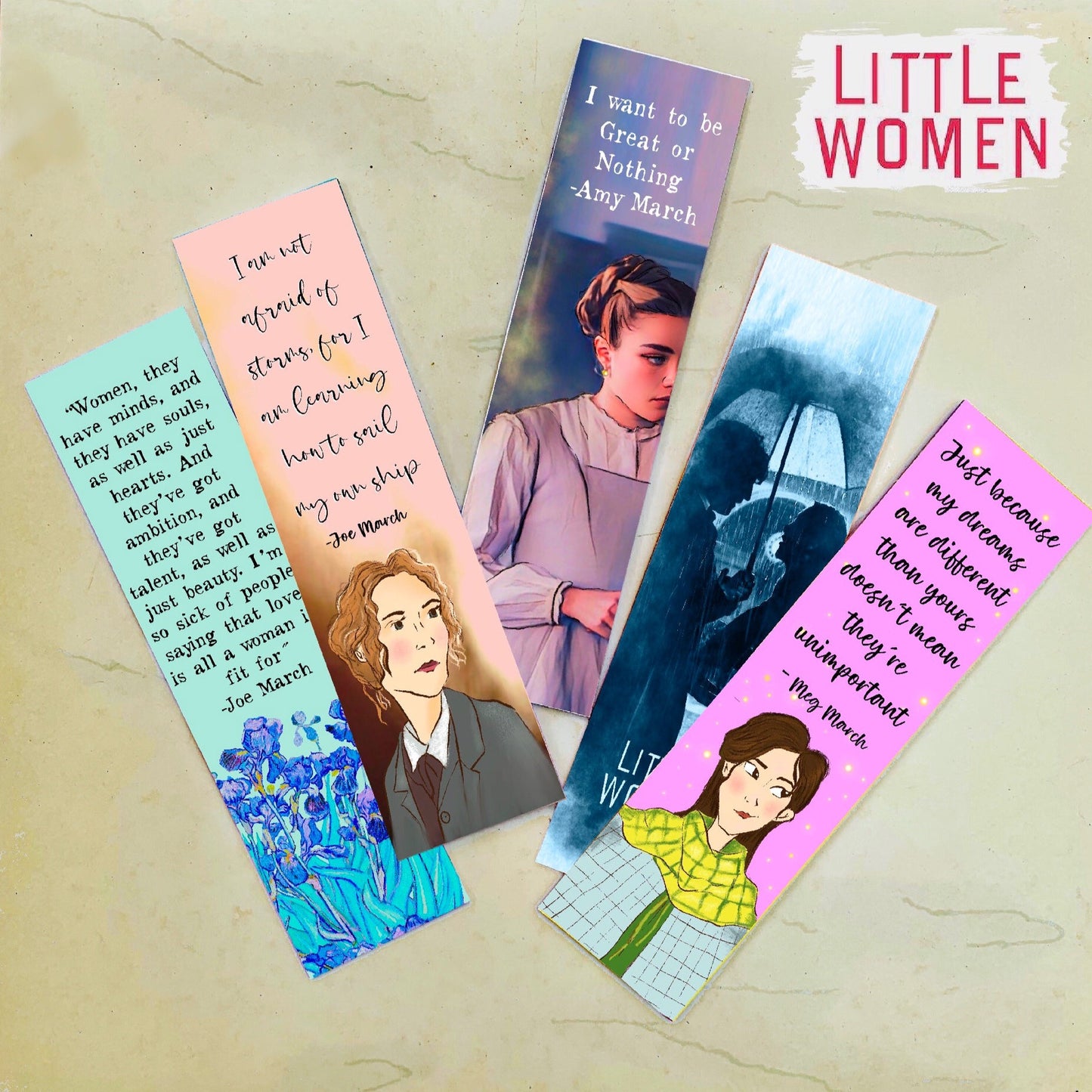 Little women bookmark set of 5